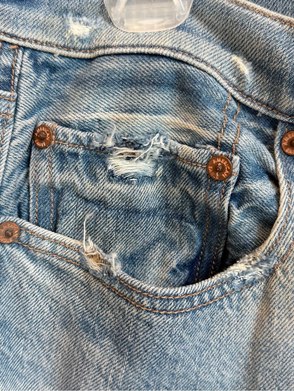 American Eagle Women’s  Baggy Jeans Size 12 Long High Rise Comfort Stretch NWT - Picture 4 of 10